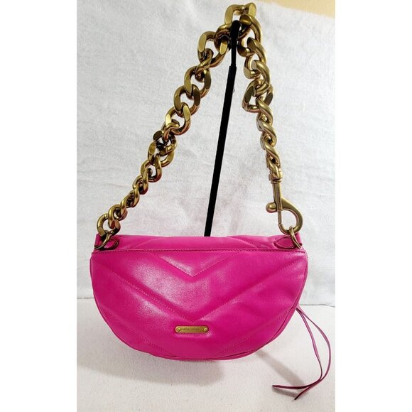 Rebecca Minkoff Women's Cosmic Edie Maxi Crescent Crossbody Bag Chunky Chain NWT - Picture 4 of 11